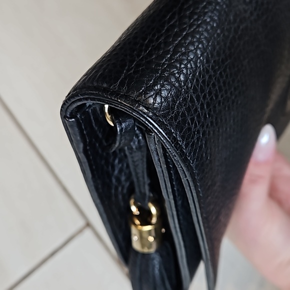 Gucci Soho Tassel Clutch Black Leather GG Logo - Picture 8 of 16